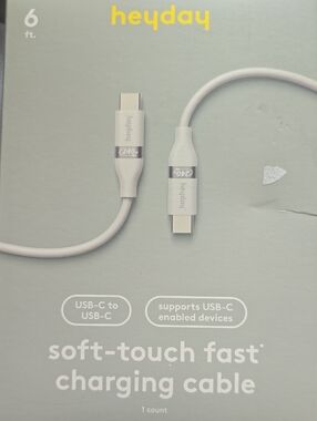 Heyday Soft-Touch USB-C to USB-C Fast Charging Cable
